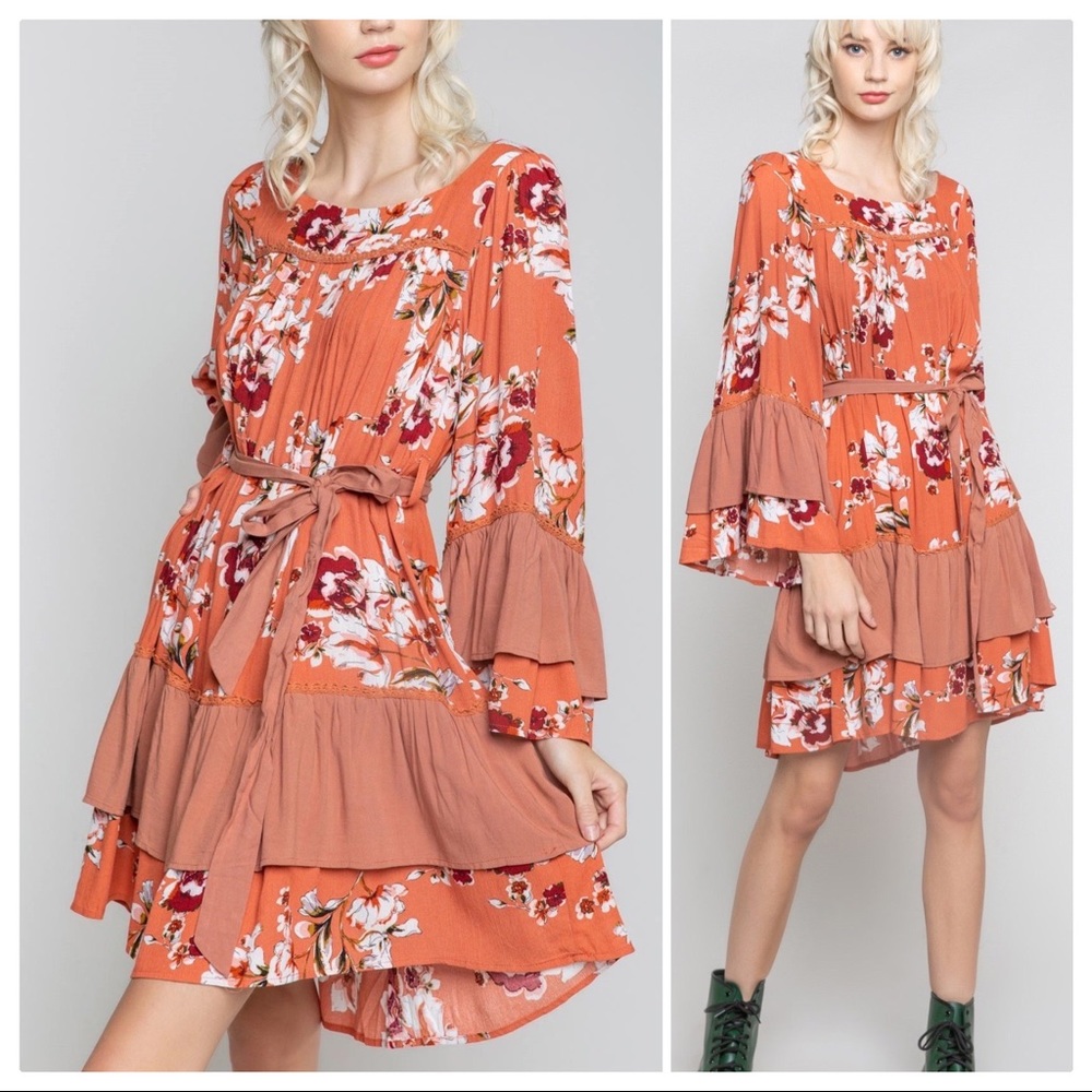 Blossom Flores Woven Bohemian Dress - Picture 3 of 10